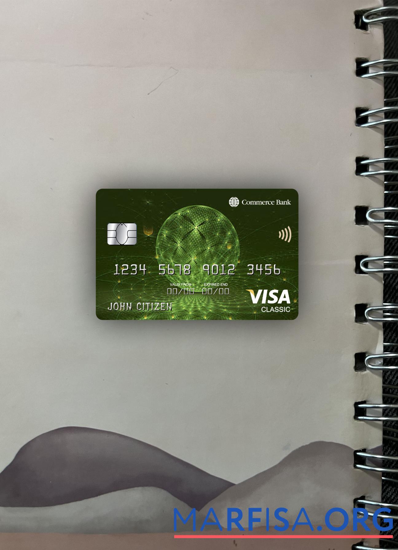 Downloadable USA Commerce bank visa classic card photolook front download for verification